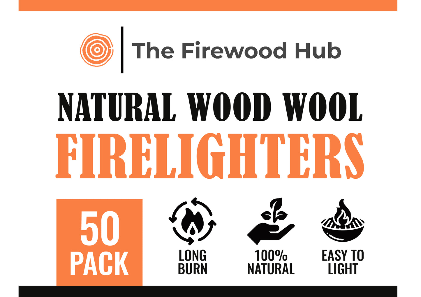 Natural Eco Wood Wool Firelighter (50 pack)