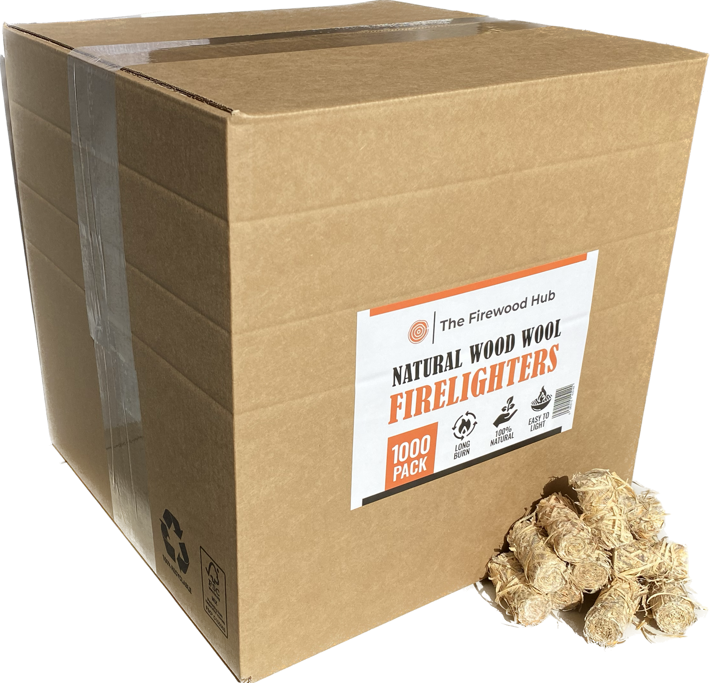 Natural Eco Wood Wool Firelighters (1000 pack)